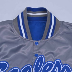 Chaqueta Bomber Satinada Brillante de Primera Calidad, Chaqueta Varsity con Logotipo Personalizado del Equipo, Cierre a Presión, Chaqueta de Béisbol para Hombre, Ropa Urbana - Product Image 2