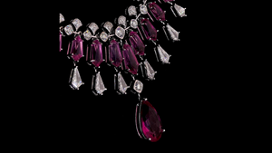 Collier élégant en argent sterling avec pendentif en diamant de laboratoire et rubis |   Ensemble de bijoux de mariage | Fabricant de bijoux de mariée - Product Image 3