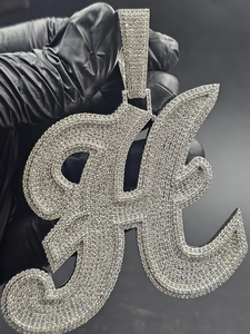 Luxury Moissanite Letter A Pendant <b>Necklace</b> Iced Out Hip Hop Jewelry <b>Silver</b> Statement Charm Gift for Men Women - Product Image 5