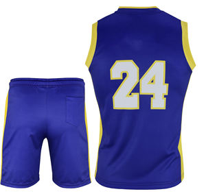 Ensemble de maillot et short de basketball personnalisé pour homme avec logo par sublimation, en polyester anti-humidité, vêtements de sport - Product Image 2
