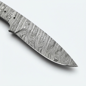 Cuchillo de caza Bushcraft de acero de Damasco personalizado al por mayor con hoja completa sin ensartar, suministro directo de fábrica para forja de cuchillos DIY - Product Image 6