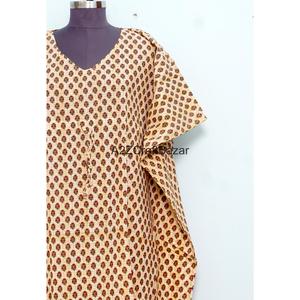 Kaftan en coton pour femme, col en V, sans manches, écologique, moulant, imprimé, lavable, confortable, vêtements de nuit, robe de demoiselle d'honneur - Product Image 2