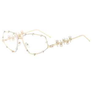 Lmamba 81088 Luxury Bling Y2k Sunglasses Women Rhinestone Small Oval <b>Shades</b> Fashion Metal Frame Diamond <b>Sun</b> Glass - Product Image 5