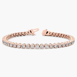 14K Solid Gold Rhodium Plated 4.00 Ct Lab Grown Diamond Four Prong Tennis Bracelet 7 Inch Brilliant IGI Engagement <b>Gift</b> - Product Image 2