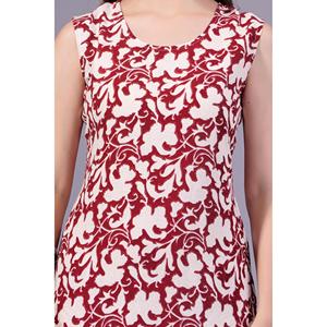 Aarti Fashion - Kurti Salwar sin Mangas para Mujer, Color Rojo y Blanco, Estampado Digital, Estilo Étnico Indio, Secado Rápido, Absorbe la Humedad, Informal - Product Image 4