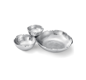 Bol de présentation contemporain en aluminium avec surface sculpturale pour des réceptions de luxe - Product Image 2
