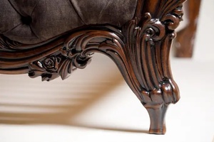 Classic <b>Bed</b> <b>Frame</b> Made of High Quality Mahogany Wood with Dark Brown Color and Beautiful Carvings for Bedroom Use - Product Image 6