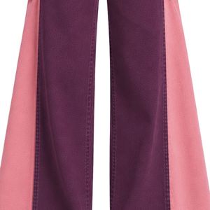 Jean large pour femme violet et rose, taille haute, en denim bicolore, style décontracté streetwear, pantalon tendance coupe ample - Product Image 4