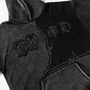 Sudadera con capucha de color sólido y cremallera completa, estilo nuevo, con efecto desgastado, la más vendida, recién llegada. - Product Image 3