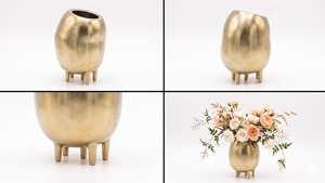 แจกันดอกไม้สุดสร้างสรรค์แจกันโลหะสีทองและสีเงินสำหรับคริสต์มาส - Product Image 4