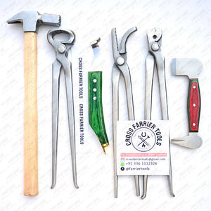 Kit d'outils de maréchal-ferrant robuste 6 pièces pinces à sabot couteau à sabot de précision tampon et râpe pour sabots robustes outils de coupe de cheval - Product Image 1