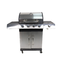 Barbecue rond d'extérieur avec grille de cuisson amovible, support à trois pieds et outil de fouettage pour le camping