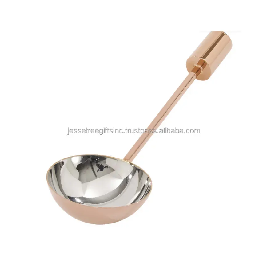 Metal Cooking Ladle With Copper Plating Finishing Premium Quality Food Grade Stainless Steel Long Handle For Kitchen Use
