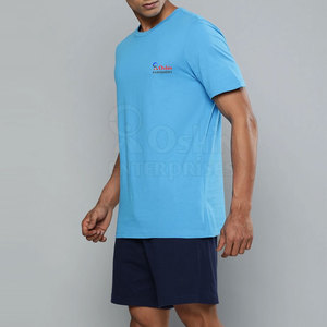 Ensemble t-shirt et short pour homme, 100 % coton, coupe slim, manches courtes, tissu respirant, en vente en ligne - Product Image 2