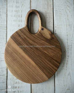 Tabla de cortar de madera cuadrada personalizable para el hogar, restaurante, cocina, Manual, fruta, verdura, bloque de cortar bruñido recubierto de cera - Product Image 3