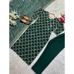 Ensembles pour femmes de créateur, haut long, pantalon, dupatta dans un style chic - Product Image 6