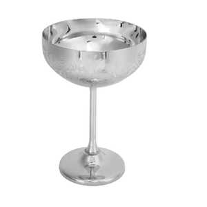 Engraved Stainless Steel Champagne Coupe Luxury Silver Metal Goblet Embossed Cocktail Chalice Vintage Party Barware Wine <b>Cup</b> - Product Image 5