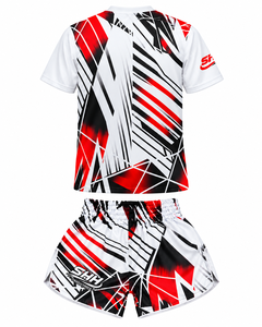 Conjunto de Entrenamiento de Muay Thai Personalizado para Hombre, Camiseta de Cuello en V Sublimada, Pantalones Cortos de Boxeo, Uniforme de Equipo de Lucha de Kickboxing - Product Image 3