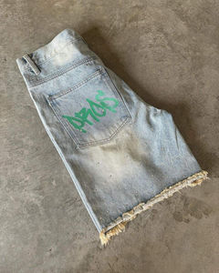 Últimos Pantalones Cortos de Mezclilla Lavada para Hombre, Ajustados, Estilo Deportivo, con Patrón Sólido, Casuales, de Alta Venta - Product Image 3