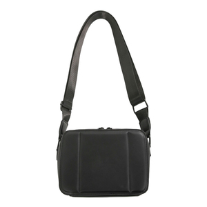 Bolso Bandolera Minimalista Negro de PU con Cierre de Cremallera, Unisex, para Uso Diario, Forma de Caja, Estilo Práctico - Product Image 3