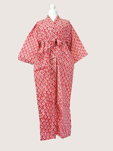 Bata Larga Estampada Floral para Mujer, Manga Corta, Cuello Mandarín, 100% Poliéster, Suave, Informal, para Verano, con Cierre de Cordón - Product Image 1