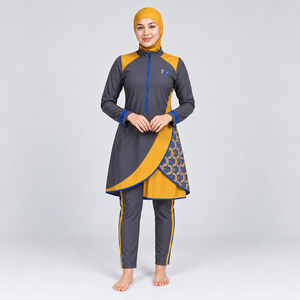 Conjunto Burkini Musulmán Modesto de 4 Piezas, Corte Alto, Material de Nailon/Spandex, Logotipo Frontal, Transpirable - Product Image 2