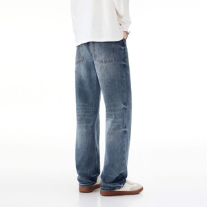 Jeans de mezclilla para hombre, corte ajustado, color liso, estilo casual, pantalones de algodón para otoño, jeans de mezclilla de buena calidad para hombre - Product Image 2