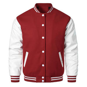 Custom Chenille Patch Varsity <b>Jacket</b> With Embroidered Team Name Premium Wool Body <b>Leather</b> Sleeve Letterman <b>Jacket</b> For Streetwear - Product Image 1