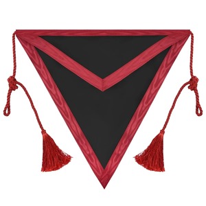 Scottish Rite Apron Triangular Black Hand Embroidery With <b>Red</b> <b>Ribbon</b> & Tassels Elegant And Versatile Designed Masonic Apron - Product Image 1
