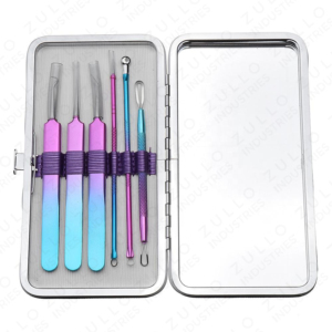 Professional 6 Piece Stainless Steel Acne Extractor Kit Blackhead Whitehead Removal <b>Tools</b> for Facial Pore Care OEM - Product Image 5