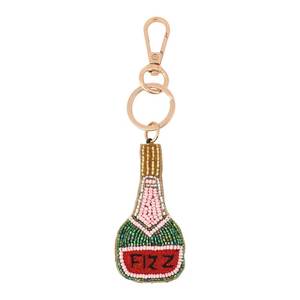 Llavero de estrella bordado con cuentas de semillas hecho a mano, llavero de lujo con patrón personalizado bordado con cuentas de semillas - Product Image 2