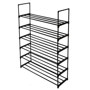 Scarpiera a 6 livelli nera, mobiletto porta scarpe dal design semplice, organizer per camera da letto, ingresso, corridoio, armadio - Product Image 6