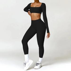 Conjuntos de Yoga para Mujer, Personalizados, de Cintura Alta, Antiestáticos, de 2 Piezas, Ropa Deportiva para Gimnasio, Entrenamiento, Fitness, Sin Costuras, Cómodos - Product Image 4