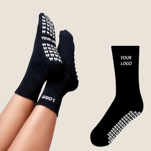 Sports Fitness Embroidery Pilates <b>Grip</b> <b>Socks</b> Anti-slip Custom Logo Embroidery Jacquard Lip <b>Grip</b> Yoga Gym <b>Socks</b> for Women - Product Image 3