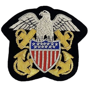 Parche de cresta bordado a mano con hilo dorado OEM, último modelo, nuevo diseño, parches de bordado a mano con hilo de oro. - Product Image 1