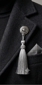 Silver Fabric Tassel Decorative Hanging <b>Ornament</b> Minimalist Style for Indoor Living Room Home Decor - Product Image 4