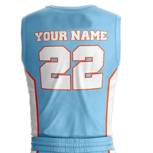 Uniforme de Baloncesto Elite de Alto Rendimiento, Jersey y Pantalones Cortos Sublimados en Azul Claro, Blanco y Naranja, Ropa Deportiva que Absorbe la Humedad - Product Image 5