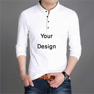 Vente directe d'usine de haute qualité 100% coton pour hommes pour Polo Logo personnalisé décontracté à manches longues Design tricoté pas cher prix - Product Image 6