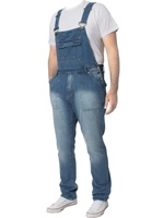 Salopettes en jean personnalisées, brodées, délavées, couleur unie, vêtements de travail professionnels de haute qualité, style Hip Hop