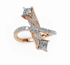 Anillo de Diamantes de Lujo en Oro de 9kt, 14kt y 18kt, Selección de Oro Amarillo, Rosa y Blanco, Banda de Diamantes Genuinos, Joyería Fina en Oro - Product Image 1