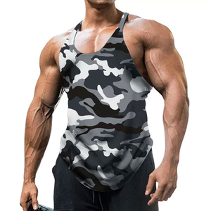 Débardeur de sport personnalisé pas cher pour hommes, respirant, col rond, imprimé, pour la musculation et l'entraînement - Product Image 3