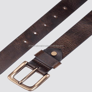 Fashion Custom Men's 100% Cowhide <b>Genuine</b> <b>Leather</b> <b>Belt</b> With Solid Brass Buckle Business Casual <b>Belt</b> - Product Image 5