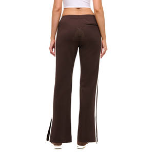 Pantalones Deportivos Flare 100% Algodón, Cómodos y Transpirables, Cintura Elástica, Pantalones Anchos para Mujer con Panel Lateral - Product Image 3