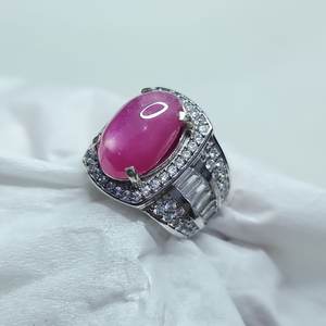 Anillo de Plata con Rubí Estrella Birmano Natural, Hecho a Mano, con Gema de Mogok, Myanmar, Plata de Ley 925, Joyería de Lujo para Hombre - Product Image 4