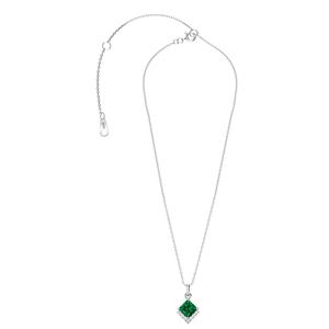 Colgante cuadrado de lujo de Esmeralda verde para mujer, Plata de Ley 925, collar minimalista, joyería <span class=keywords><strong>2022</strong></span> <span class=keywords><strong>Destiny</strong></span> - Product Image 2