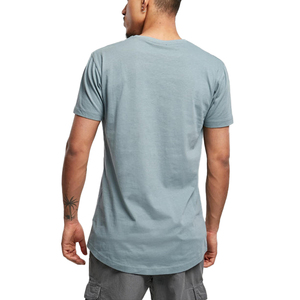 Men's <b>Light</b> Blue Short Sleeve O-<b>Neck</b> T-Shirt Regular Fit Casual Solid Color Cotton Jersey Plain Tee - Product Image 2