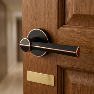 Luxury Brass <b>Mortise</b> Handle <b>Set</b> Modern Designer Lever with Antique PVD Finish for Villa Apartment Office and Premium Interior - Product Image 5