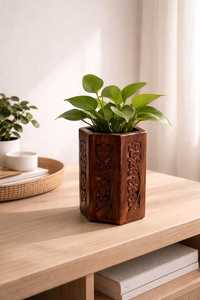 Porte-stylos en bois fait main, organisateur de bureau minimaliste, type sur pied, à un seul niveau, support de rangement multifonctionnel pour usage au bureau - Product Image 6