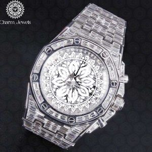 Montre de luxe Charm Jewells en acier inoxydable 40 mm, cadran polygonal, mouvement mécanique analogique, design ajouré, fermoir pliant, unisexe 10 - Product Image 3