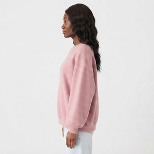 Sweat-shirt oversize en coton pour femme, épais, molletonné, style streetwear, hiver, manches longues, épaules tombantes, col rond - Product Image 3